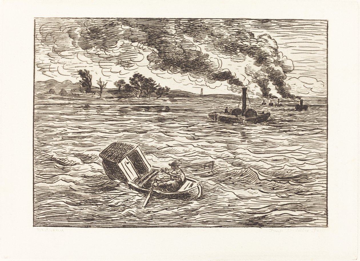 Steam Boats by Charles Francois Daubigny