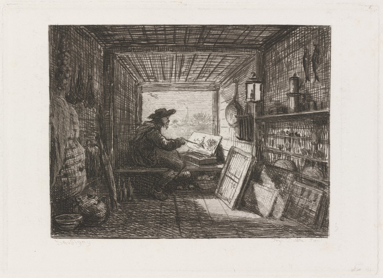 Studio on the Boat by Charles Francois Daubigny