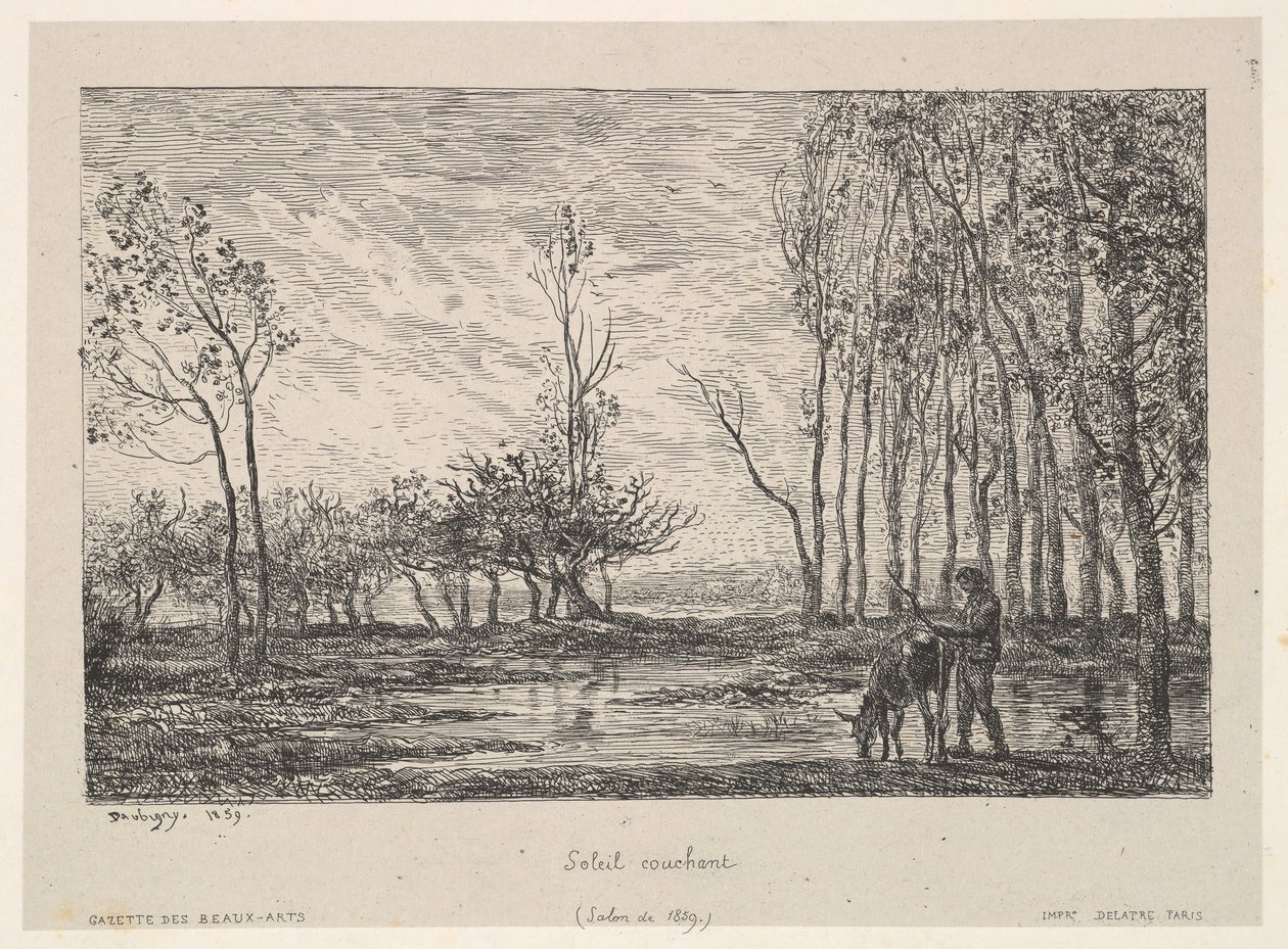 Sunset by Charles Francois Daubigny