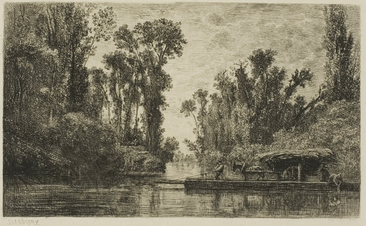 The Bezons Ferryboat by Charles Francois Daubigny