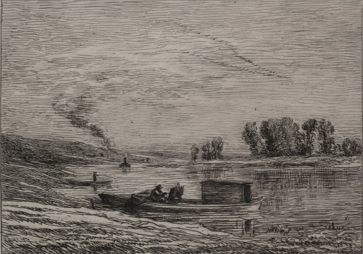 The Boat in Conflans by Charles Francois Daubigny