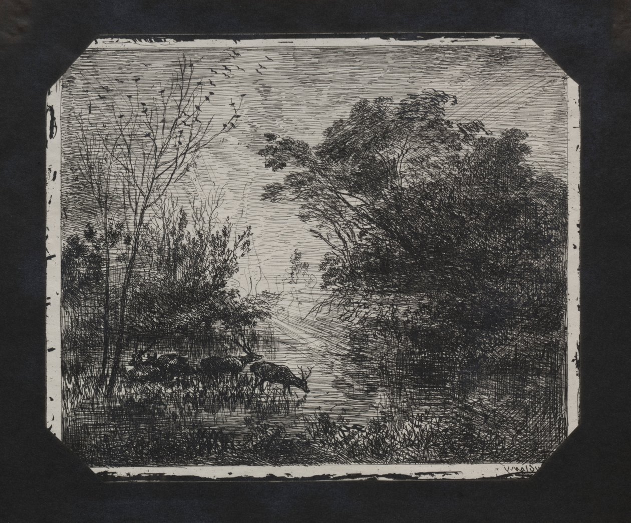 The Deer by Charles Francois Daubigny