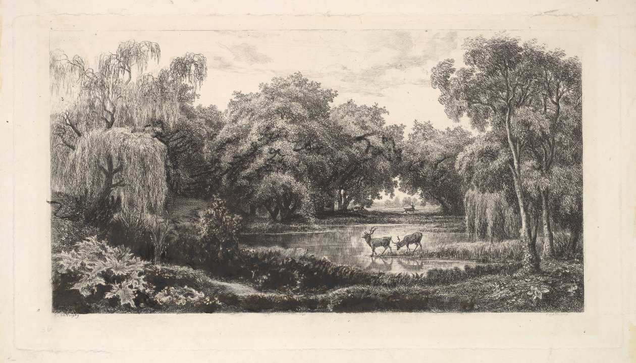The Deer Pond by Charles Francois Daubigny