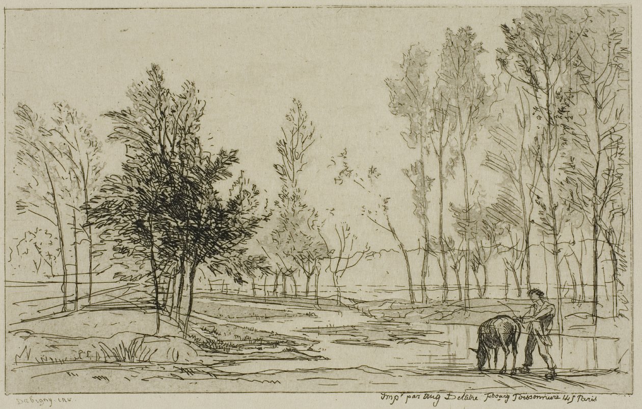 The Donkey at the Watering Place by Charles Francois Daubigny