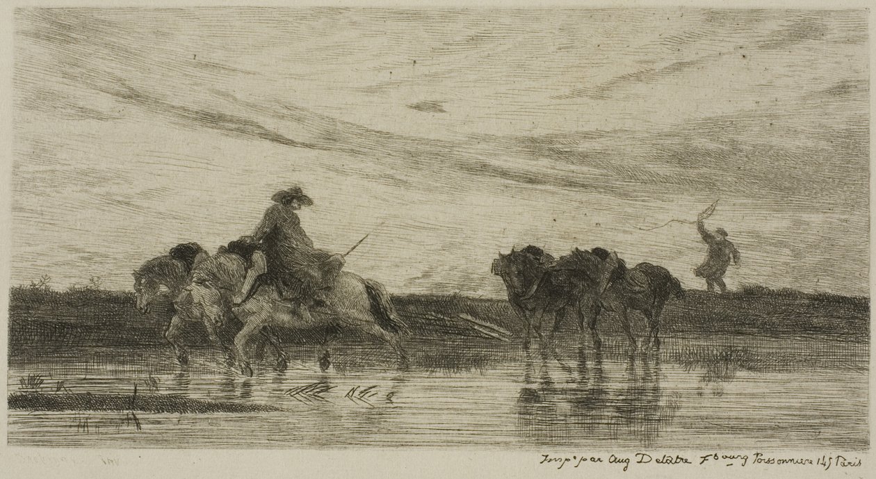 The Dray Horses by Charles Francois Daubigny