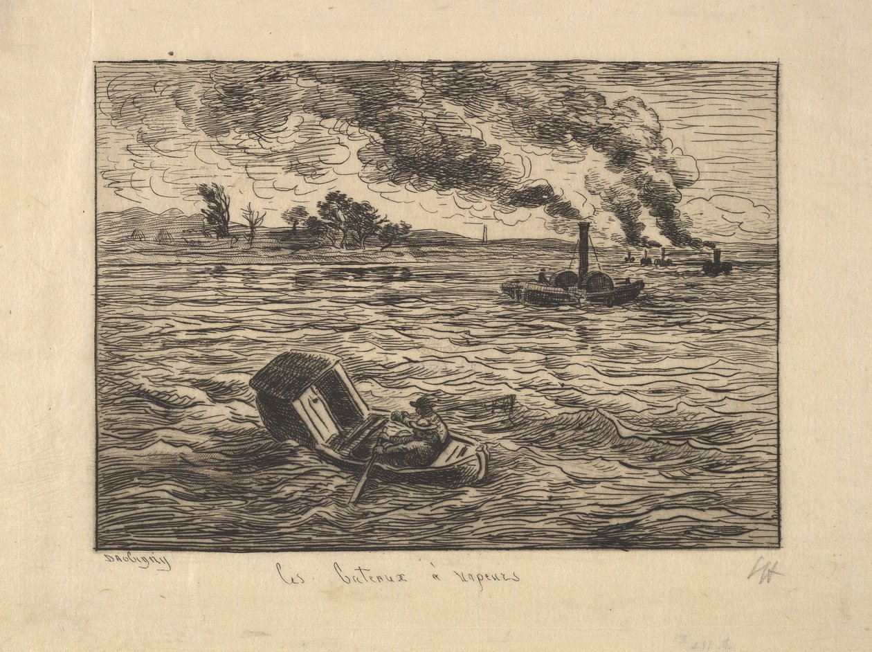 The Steam Boats by Charles Francois Daubigny