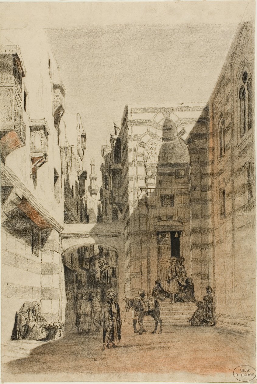Egyptian Street Scene by Charles Francois Eustache