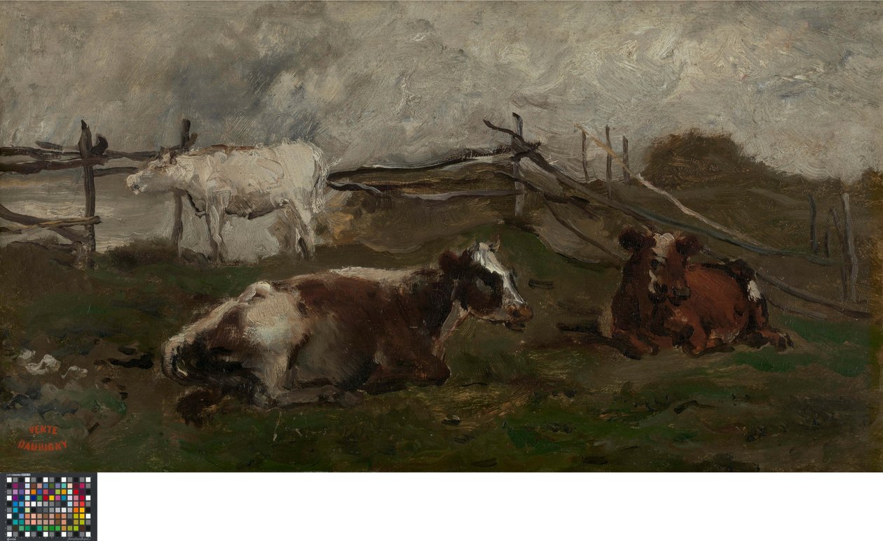 Cows in a Meadow by Charles Francois Daubigny
