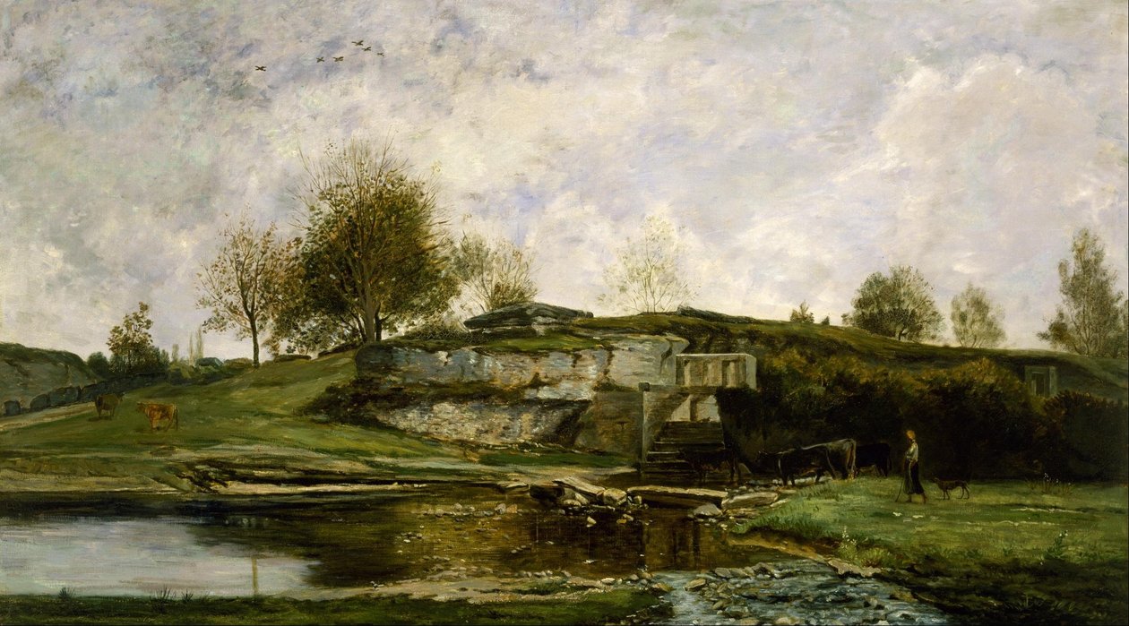 Sluice in the Optevoz Valley by Charles Francois Daubigny