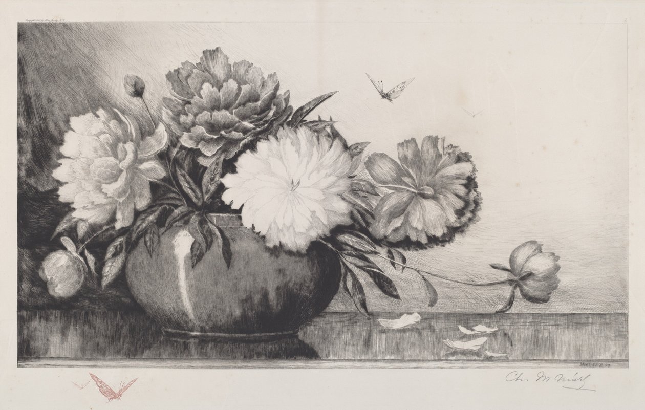 Untitled (Peonies in a Bowl) by Charles Frederick William Mielatz