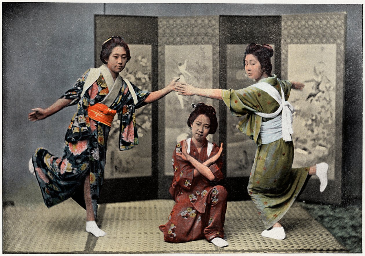 A Family Dance in Japan by Charles Gillot