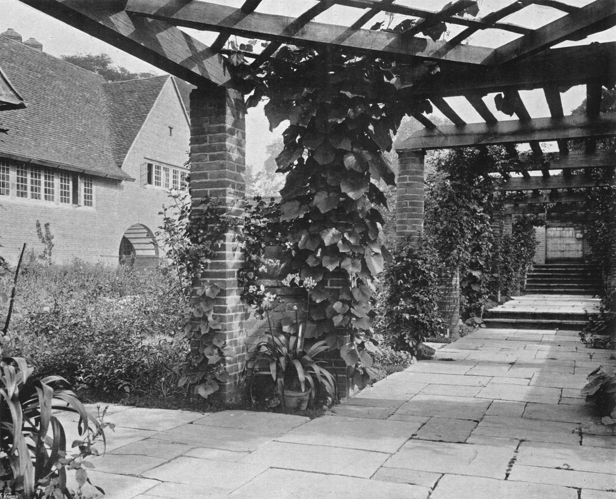 Looking North Up the Pergola by Charles Latham