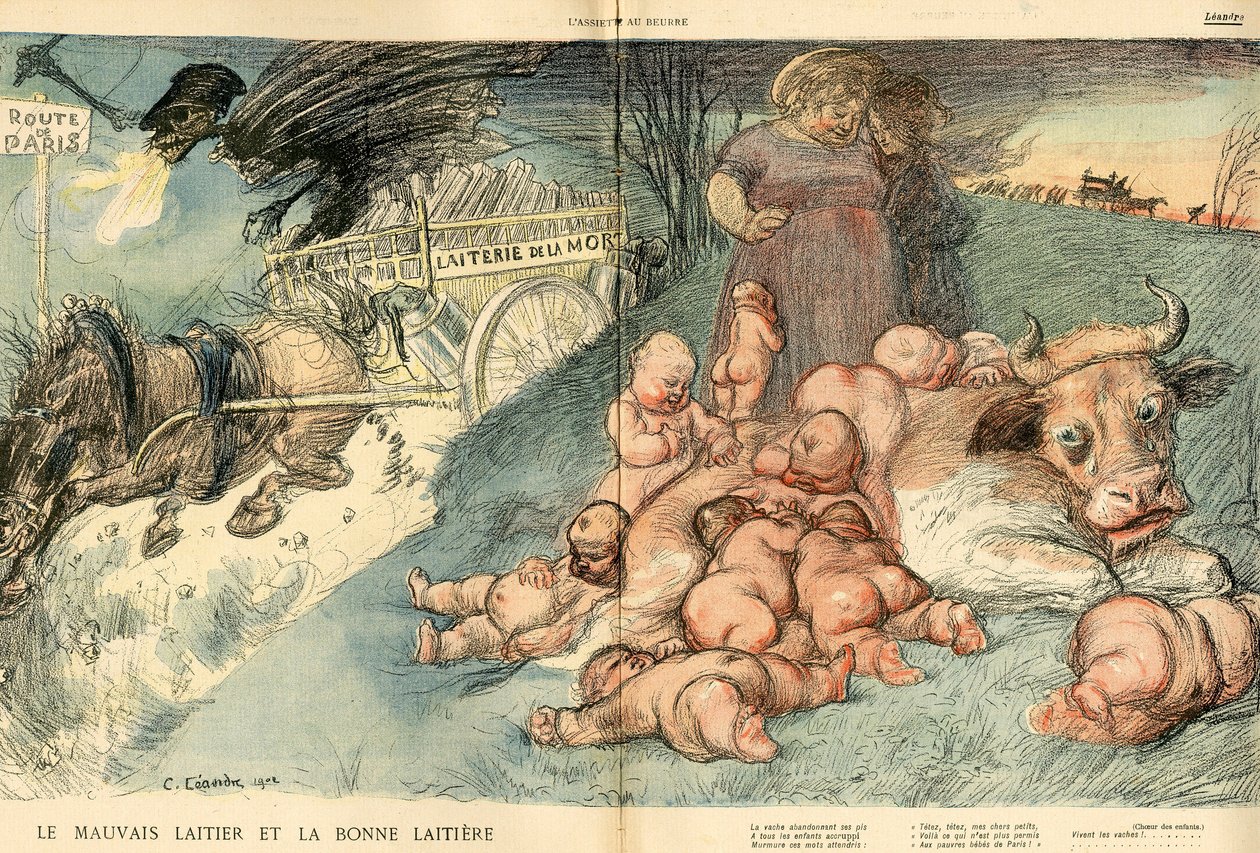 The Butter Plate, Satirical in Colours by Charles Leandre