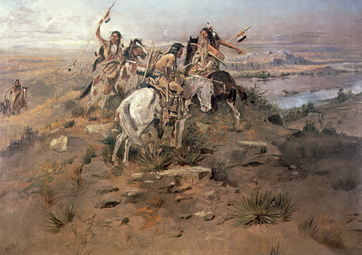Indians Discovering Lewis and Clark by Charles Marion Russell