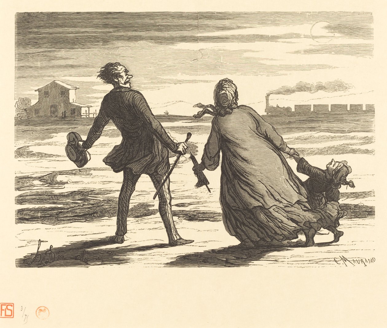 Too Late! by Charles Maurand after Honoré Daumier