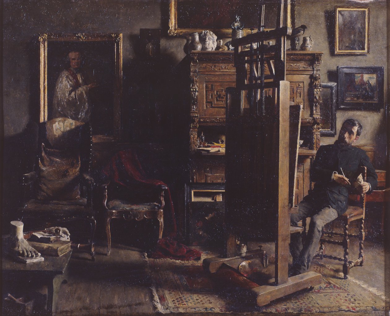 The Studio of the Painter Jules Lambeaux by Charles Mertens