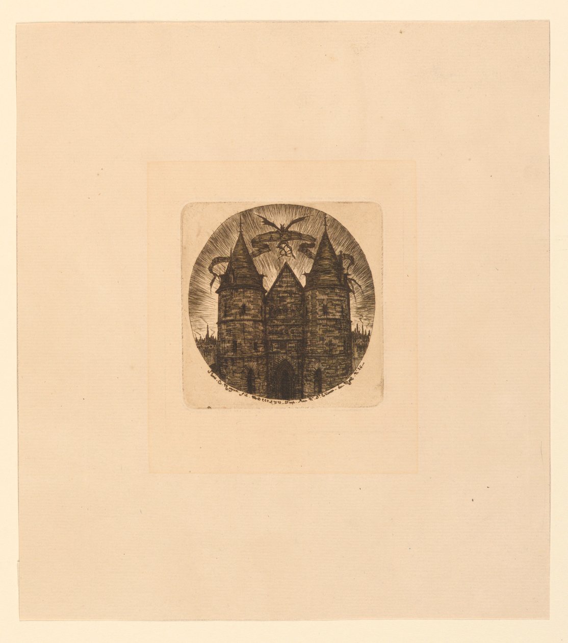 Ancient Gate of the Palace of Justice by Charles Meryon
