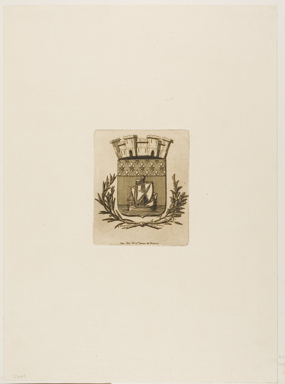 Arms Symbolic of the City of Paris by Charles Meryon