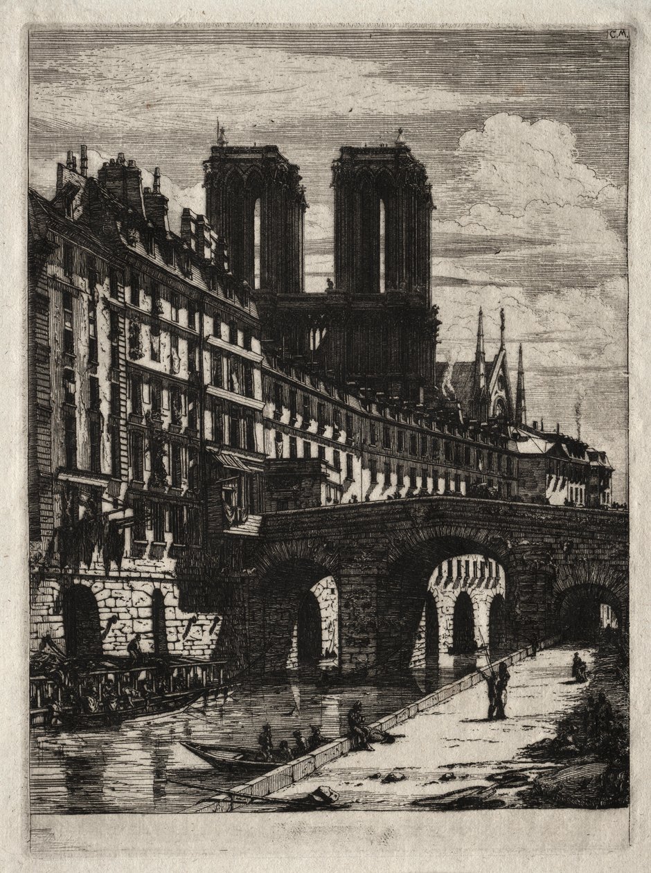 Etchings of Paris: Le Petit Pont by Charles Meryon