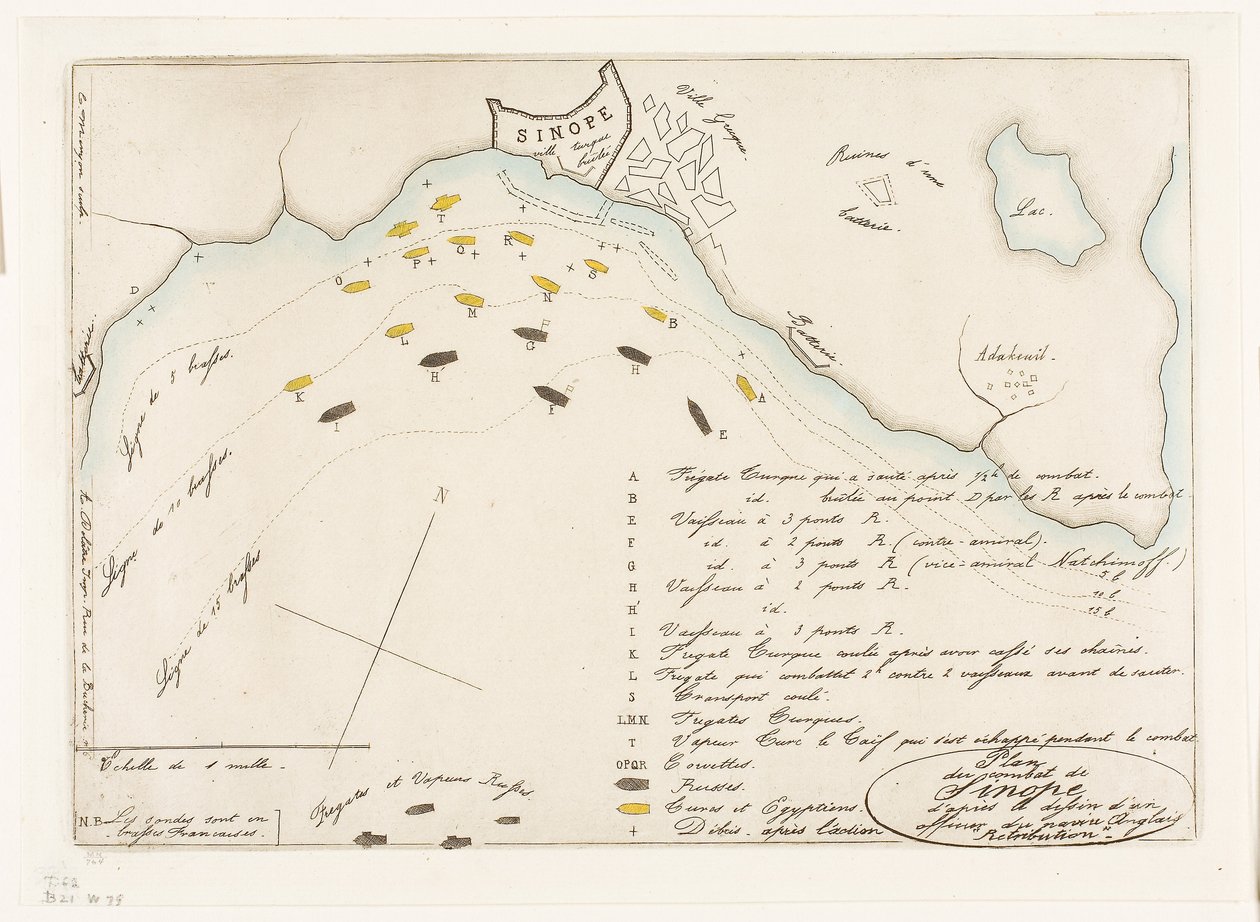 Plan of the Battle of Sinope by Charles Meryon
