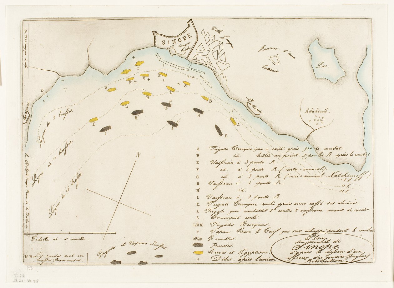 Plan of the Battle of Sinope by Charles Meryon