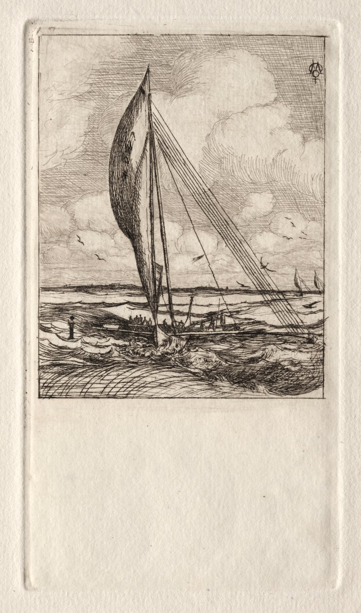Swift Sailing Proa, Mulgrave Archipelago, Oceania by Charles Meryon