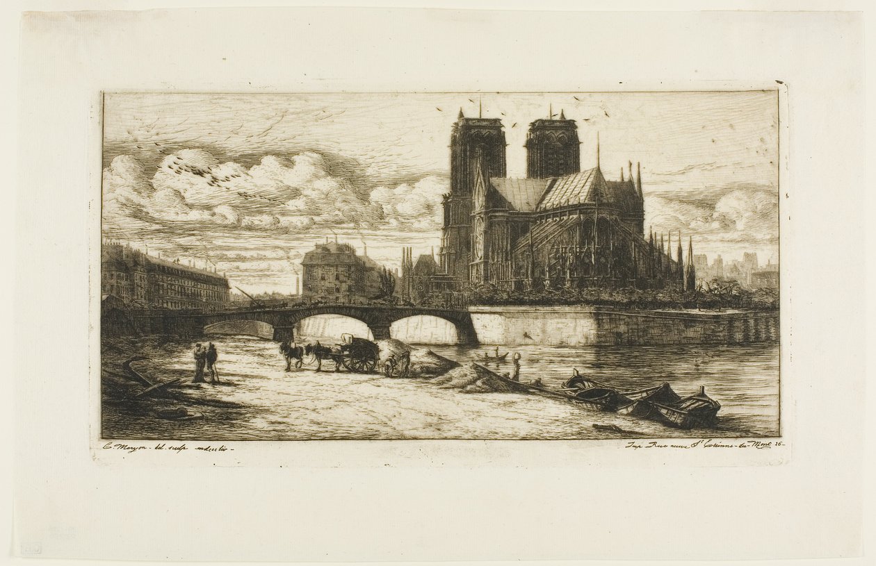 The Apse of Notre-Dame, Paris by Charles Meryon