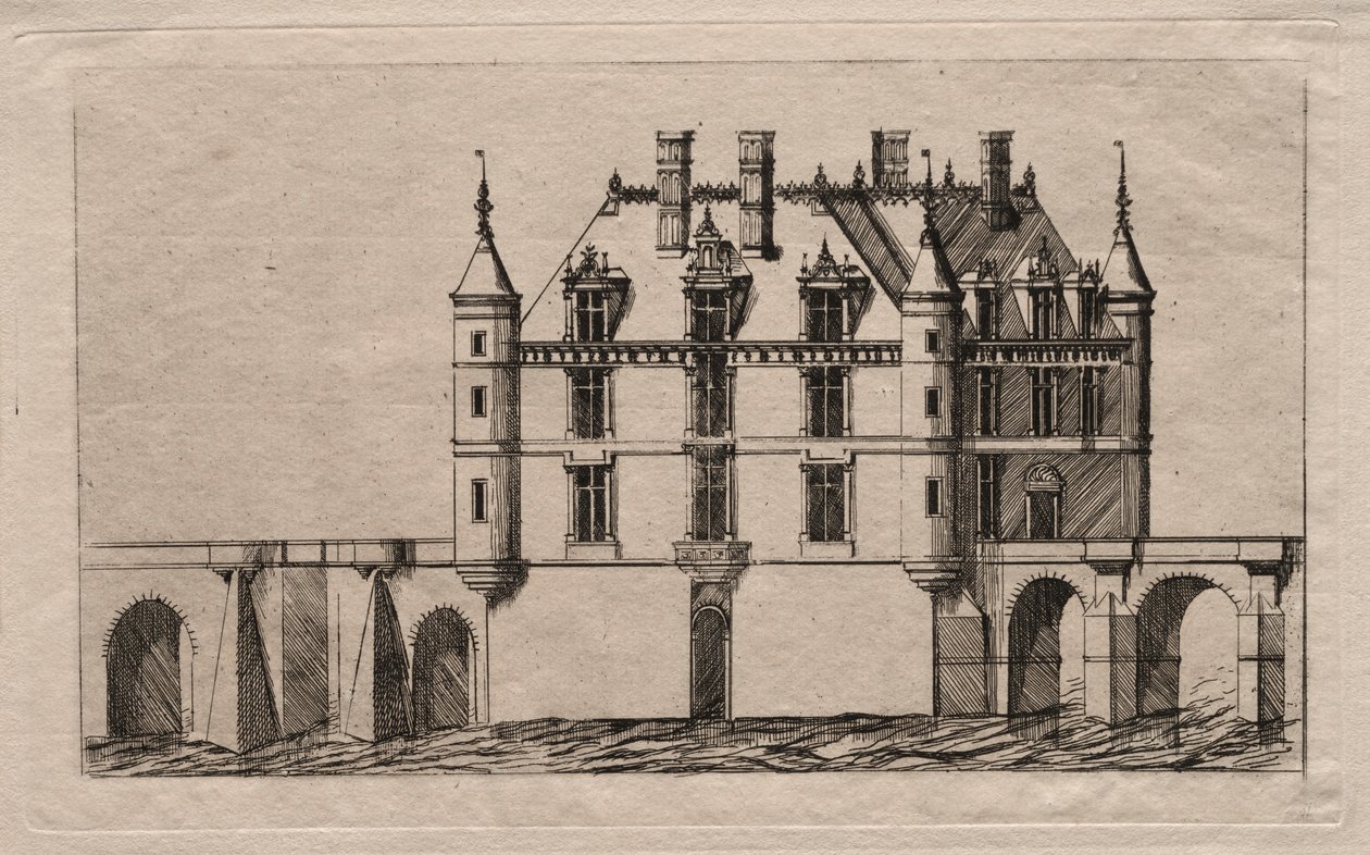The Chateau of Chenonceau by Charles Meryon