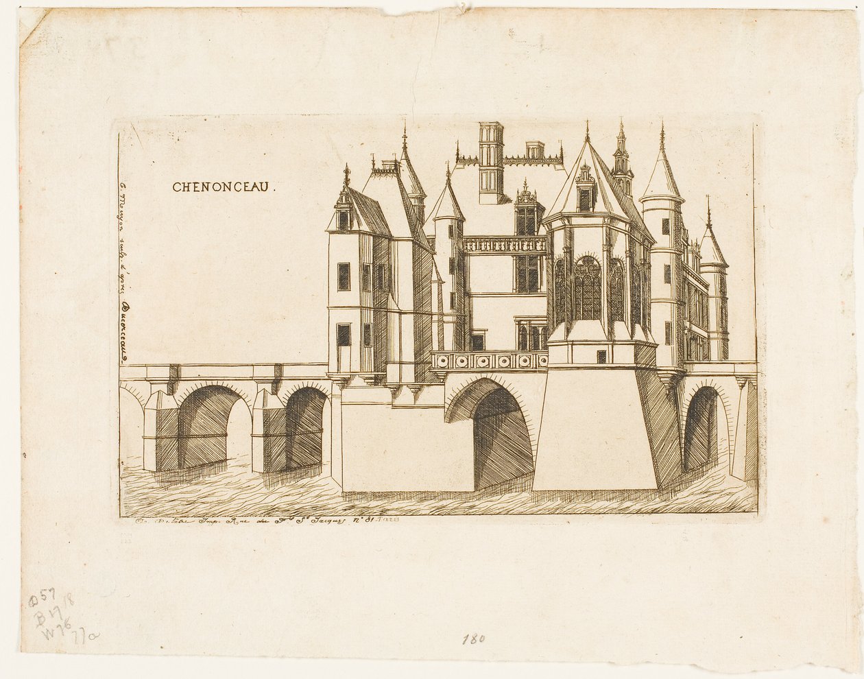 The Château of Chenonceau, no. 2 by Charles Meryon
