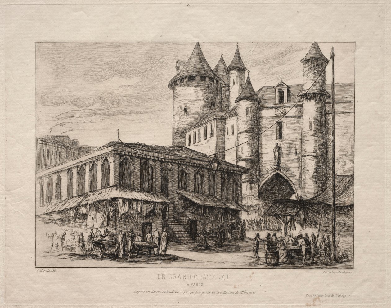 The Grand Châtelet, Paris, about 1780, 1861 by Charles Meryon