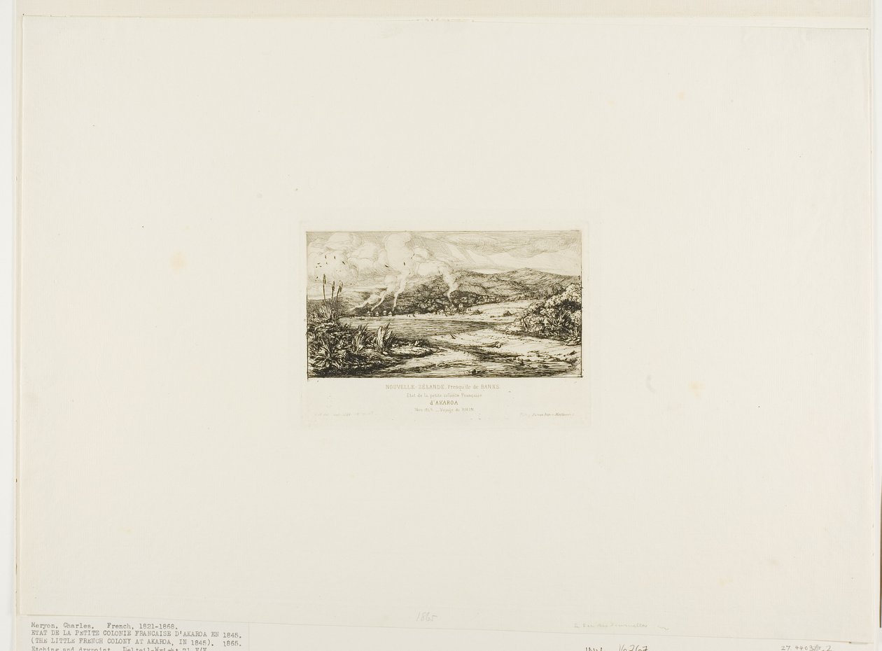 The Little French Colony at Akaroa, 1845 by Charles Meryon
