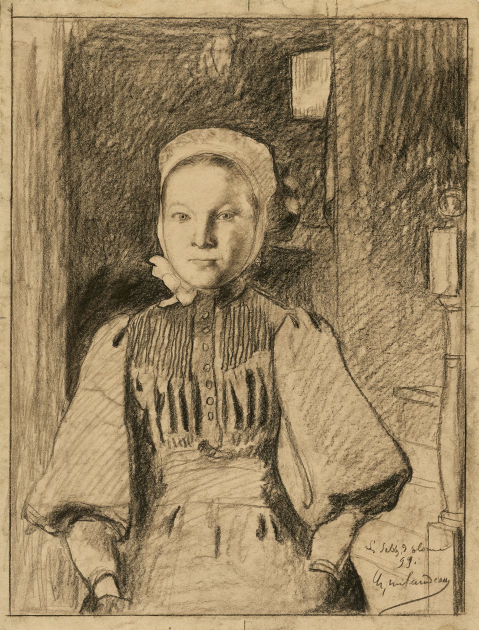 A Young Peasant Girl from the Vendée by Charles Milcendeau