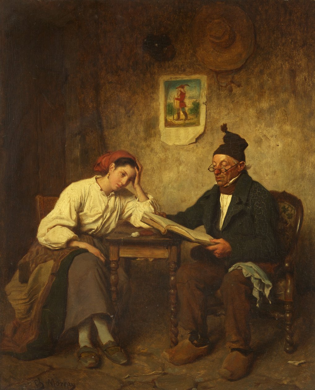 Father and Daughter by Charles Moreau
