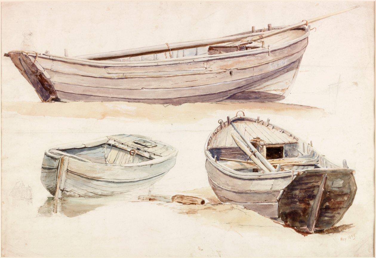Studies of Salmon Boats by Charles Napier Hemy