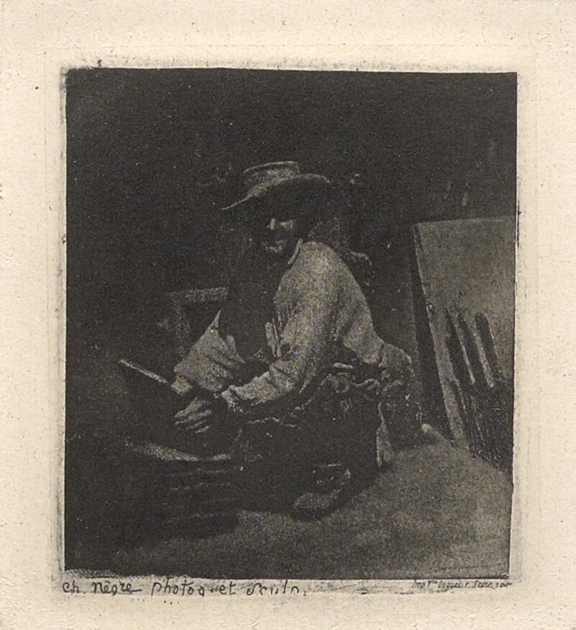 The Crouching Mason by Charles Nègre