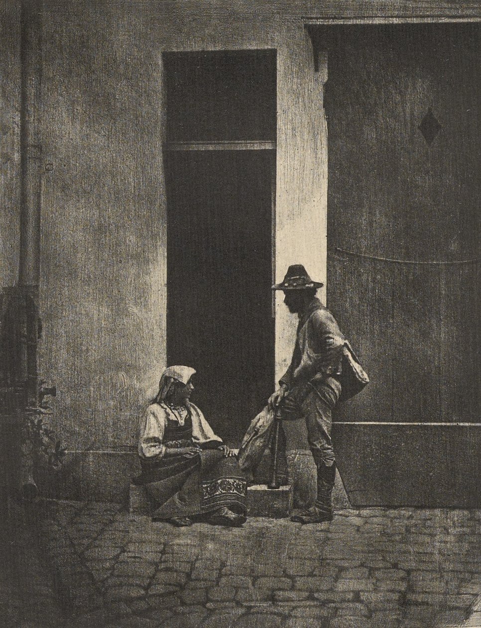 Pifferari Returning Home by Charles Nègre