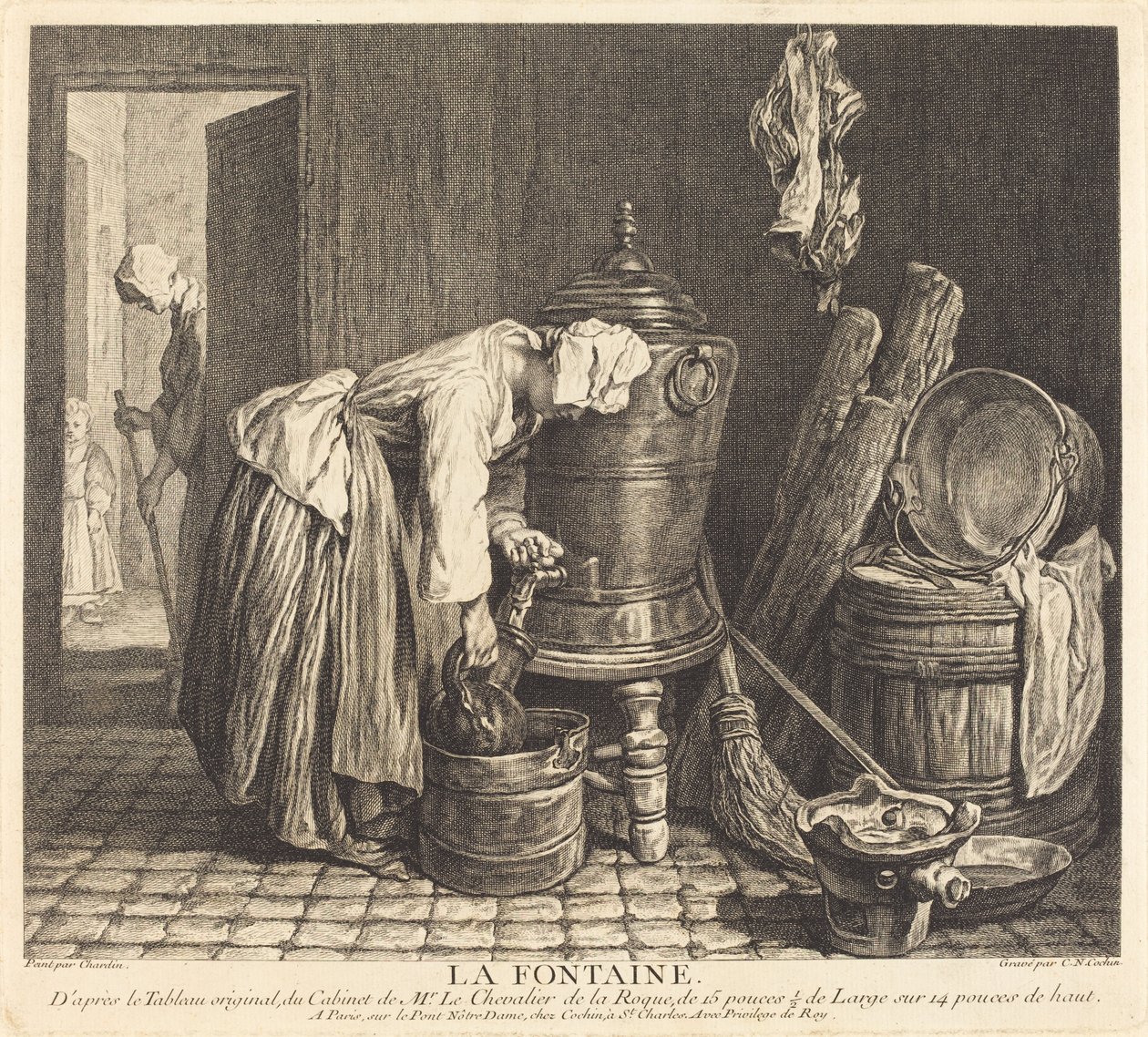 The Fountain by Charles Nicolas Cochin I after Jean Siméon Chardin