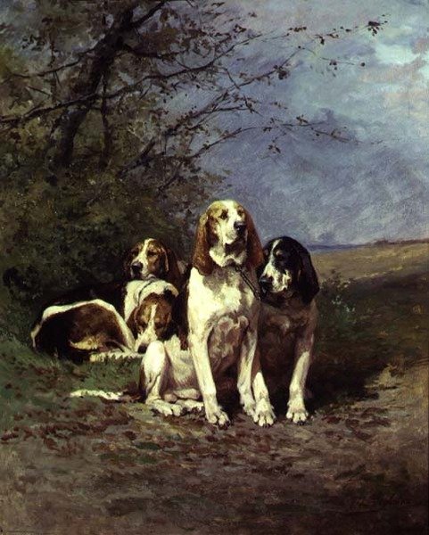 Hounds Resting by Charles Oliver de Penne