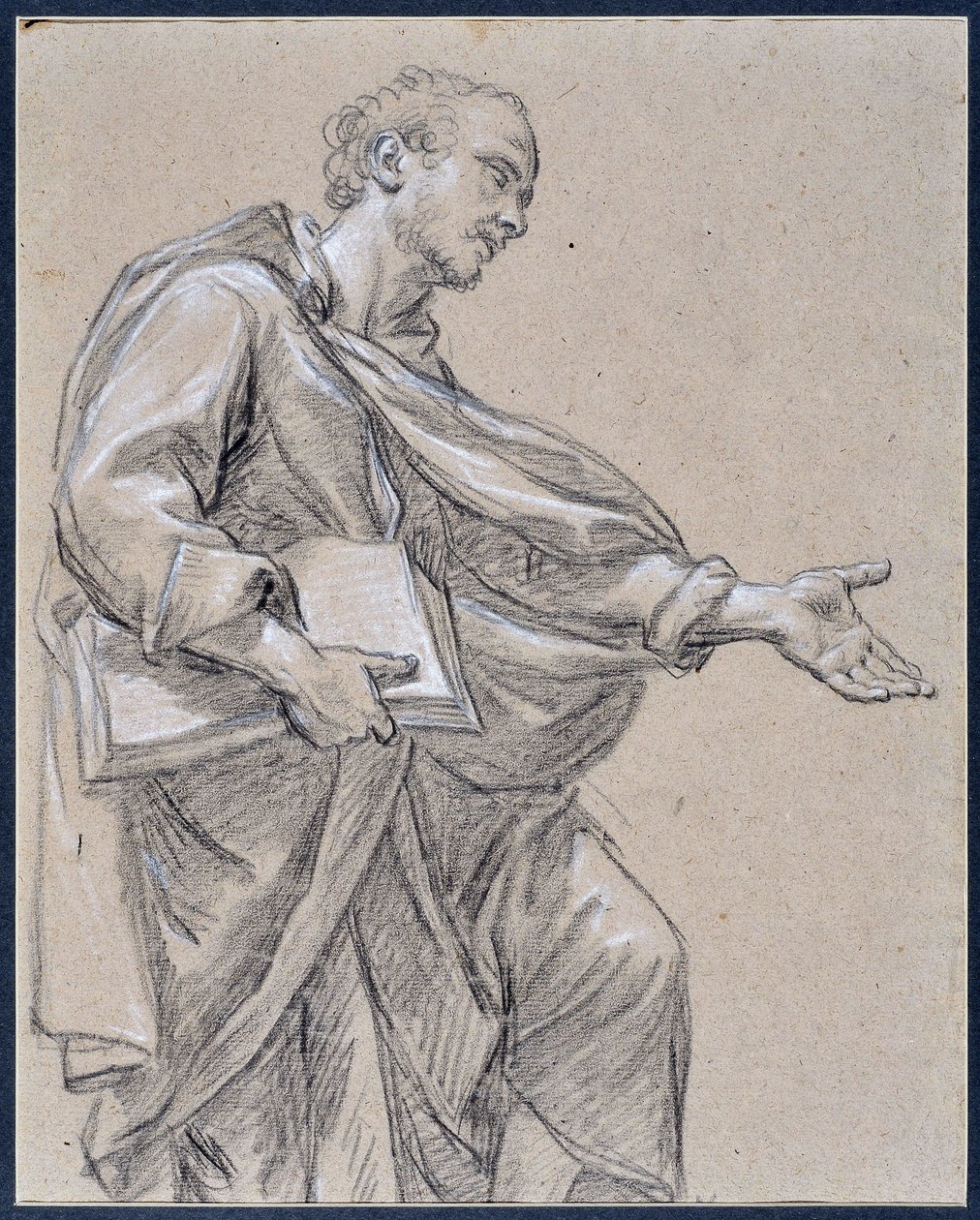 Draped Figure Holding a Book by Charles Parrocel