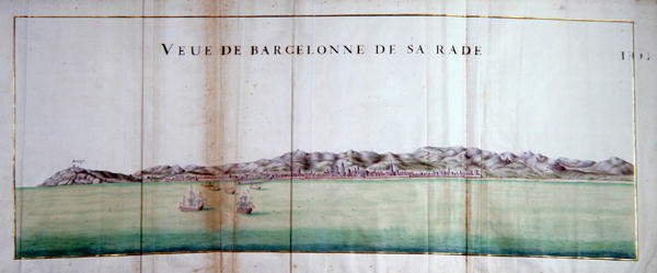 View of Barcelona and Its Port by Charles Pene