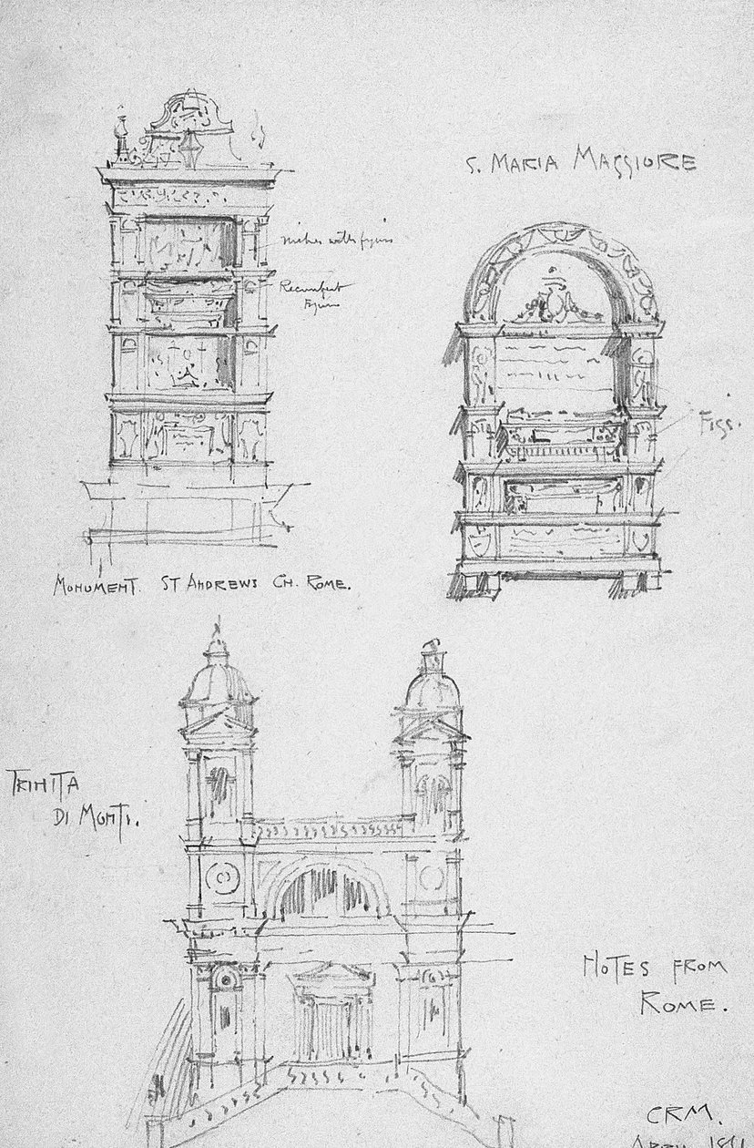 Notes from Rome, 1891 by Charles Rennie Mackintosh