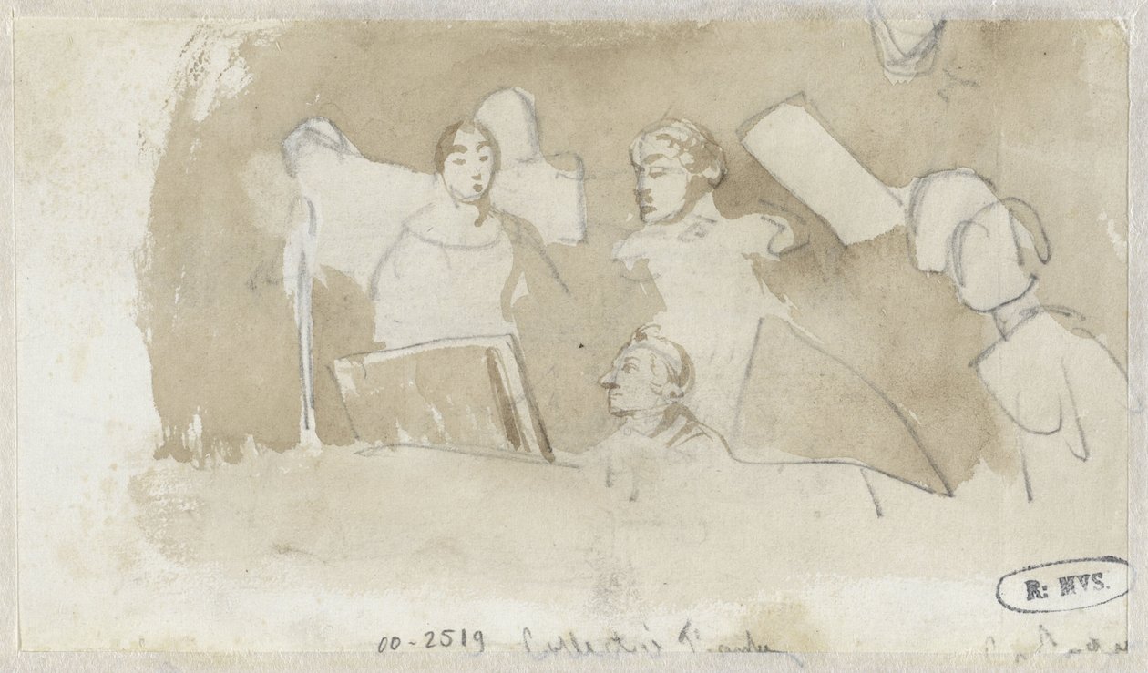 Sketch of a Group of Singing People by Charles Rochussen