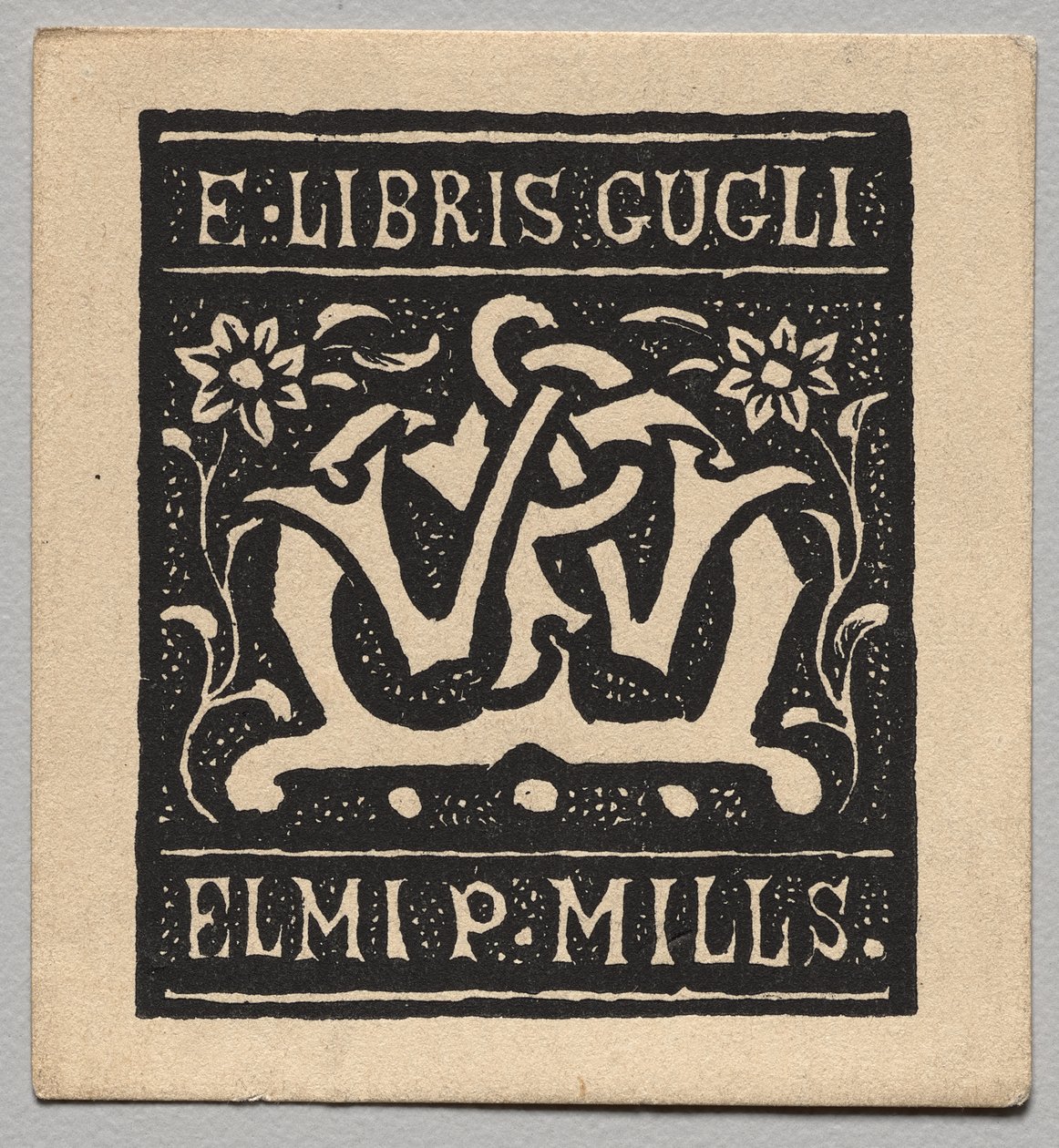 Bookplate: Elmi P. Mills by Charles Samuel Keene