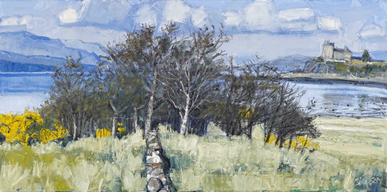Trees & Castle, Mull, 2010 by Charles Simpson