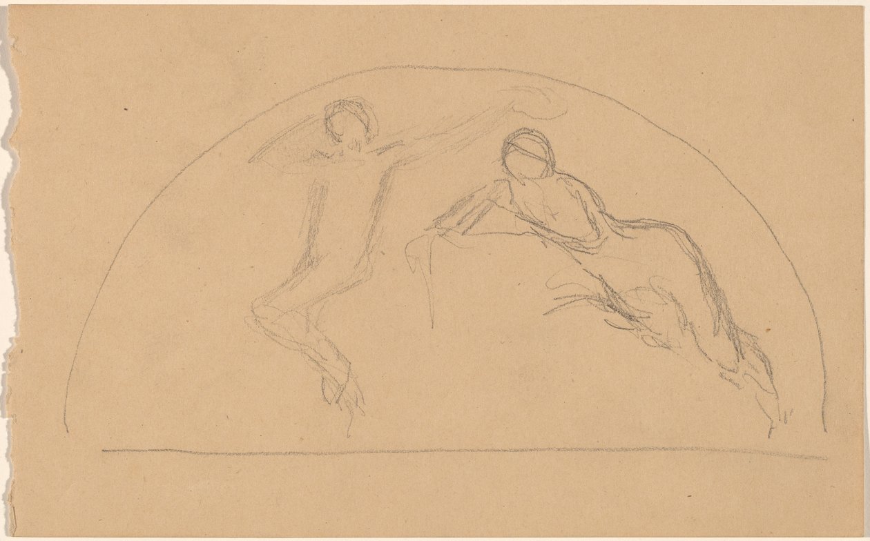 Study of Figures in a Lunette by Charles Sprague Pearce