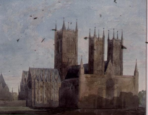 View of Lincoln Cathedral by Charles Wild