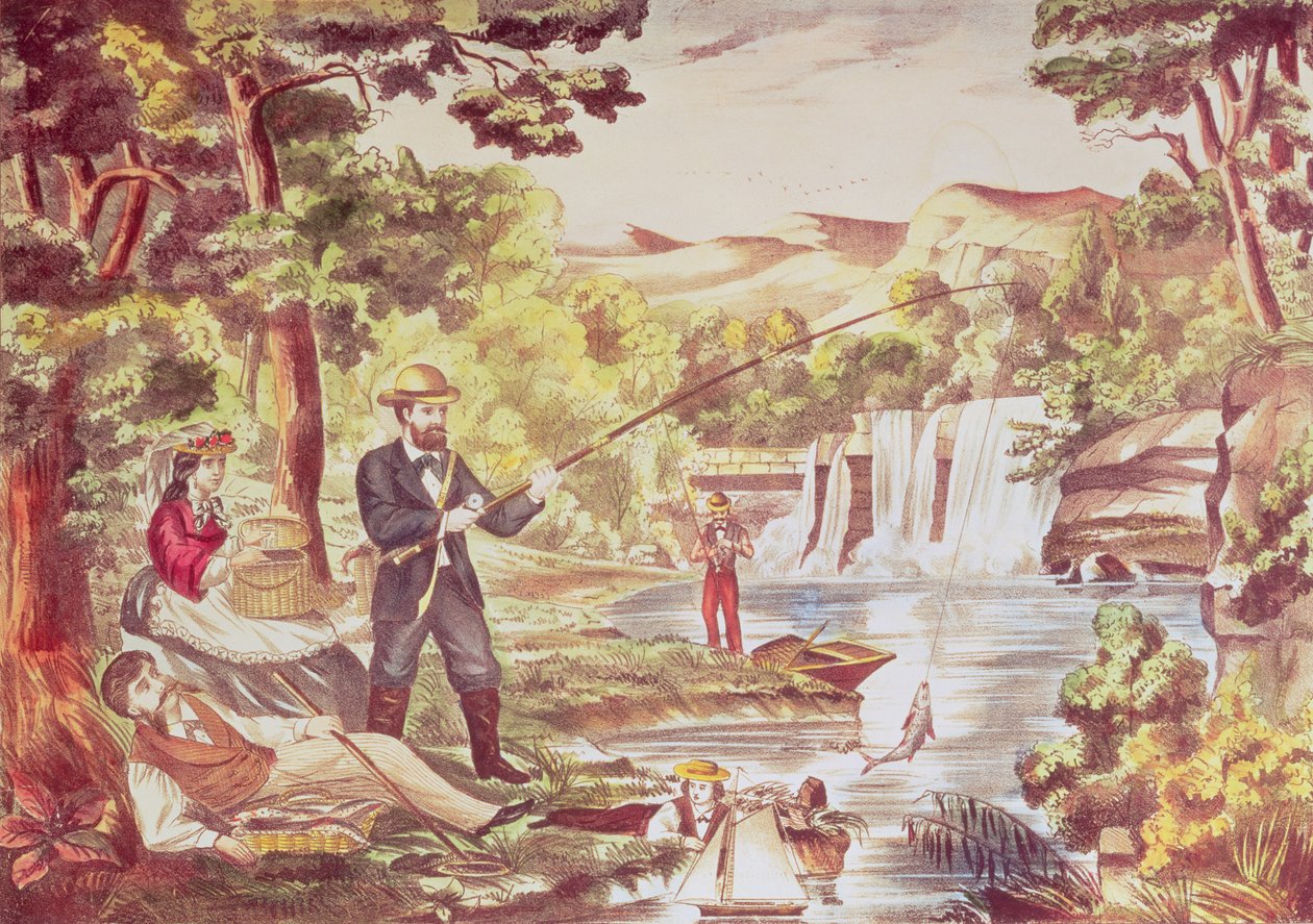 Fishing Scene by Chas Hart