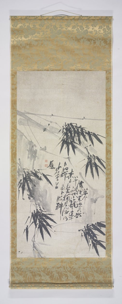Bamboo Scroll Painting with Bamboo by Chen Jiecan