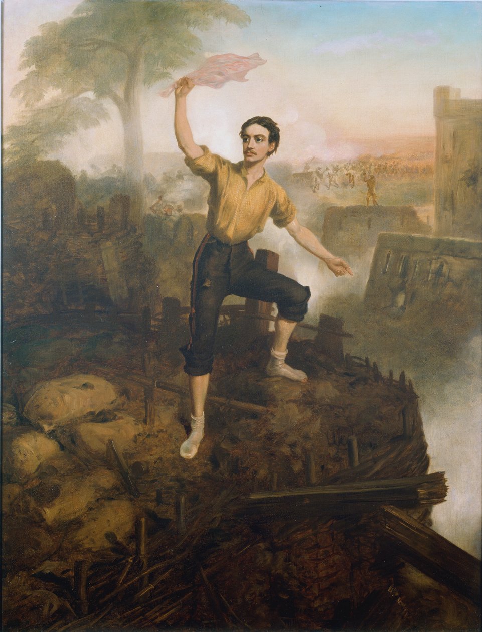 Lieutenant Thomas Adair Butler earning the Victoria Cross at Lucknow during the Indian Mutiny on 9 March 1858 by Chevalier Louis William Desanges