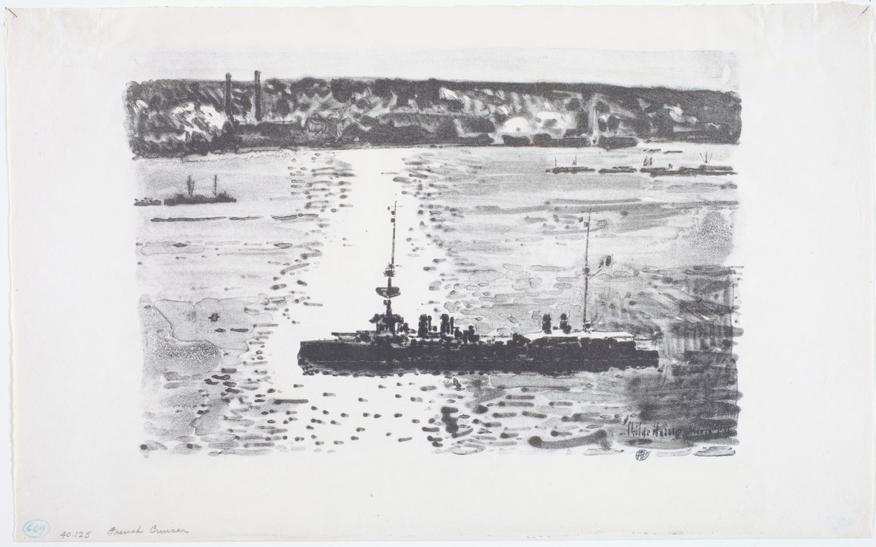 French Cruiser by Childe Frederick Hassam